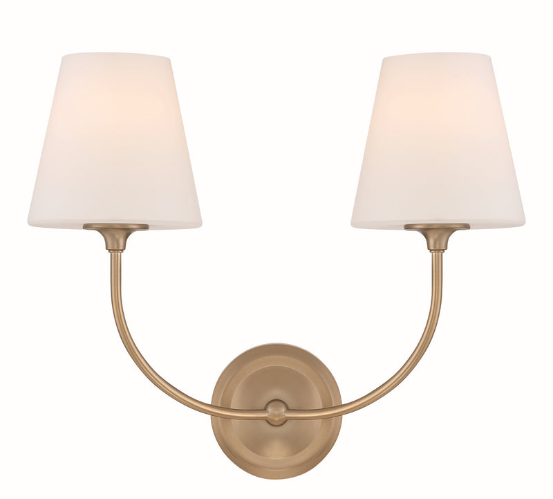 Crystorama 2442-OP-VG Two Light Wall Sconce, Vibrant Gold