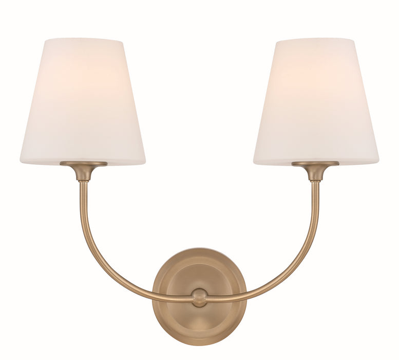 Crystorama 2442-OP-VG Two Light Wall Sconce, Vibrant Gold