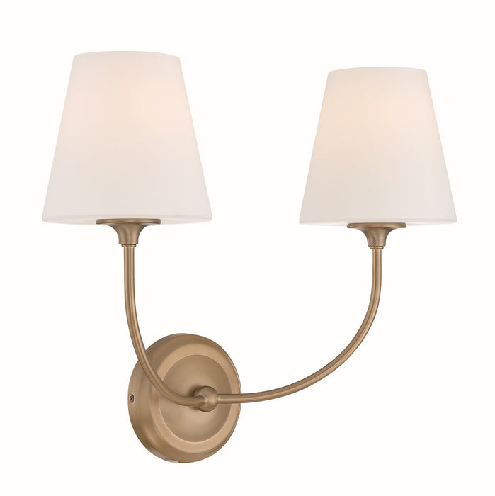 Crystorama 2442-OP-VG Two Light Wall Sconce, Vibrant Gold