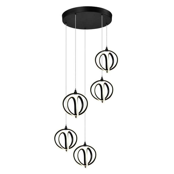 Artcraft AC6735BK LED Chandelier, Black