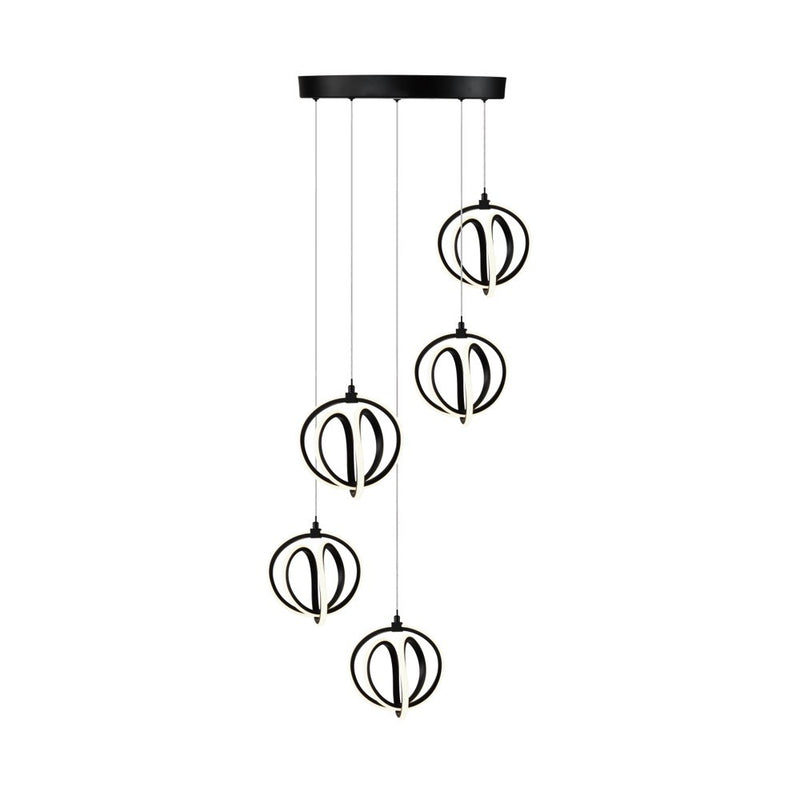 Artcraft AC6735BK LED Chandelier, Black