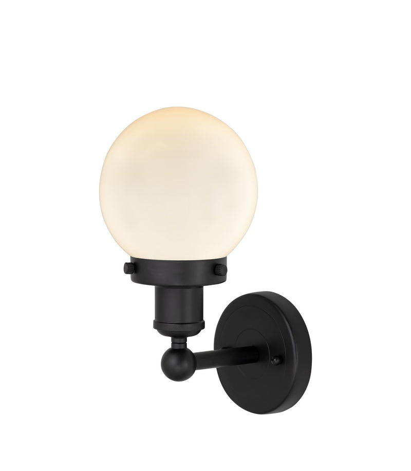 Innovations 616-1W-BK-G201-6 One Light Wall Sconce, Matte Black