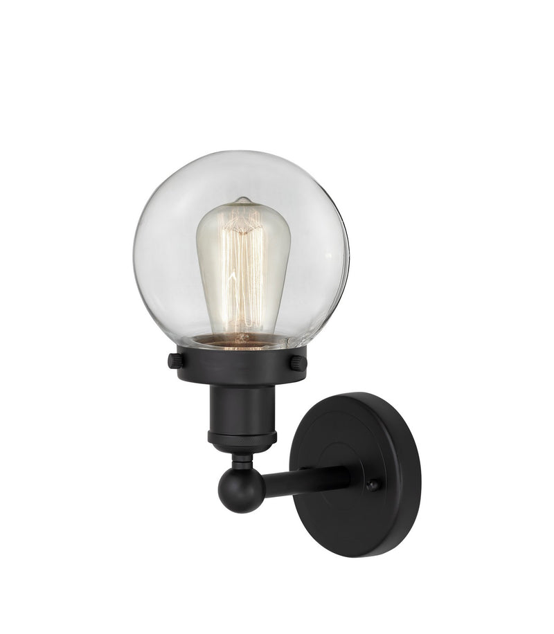 Innovations 616-1W-BK-G202-6 One Light Wall Sconce, Matte Black