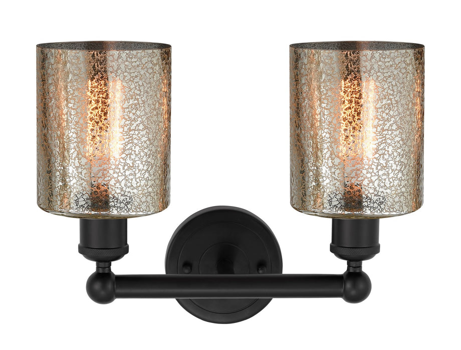 Innovations 616-2W-BK-G116 Two Light Bath Vanity, Matte Black