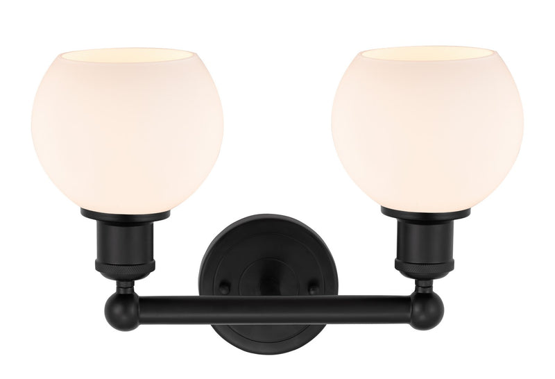 Innovations 616-2W-BK-G121-6 Two Light Bath Vanity, Matte Black
