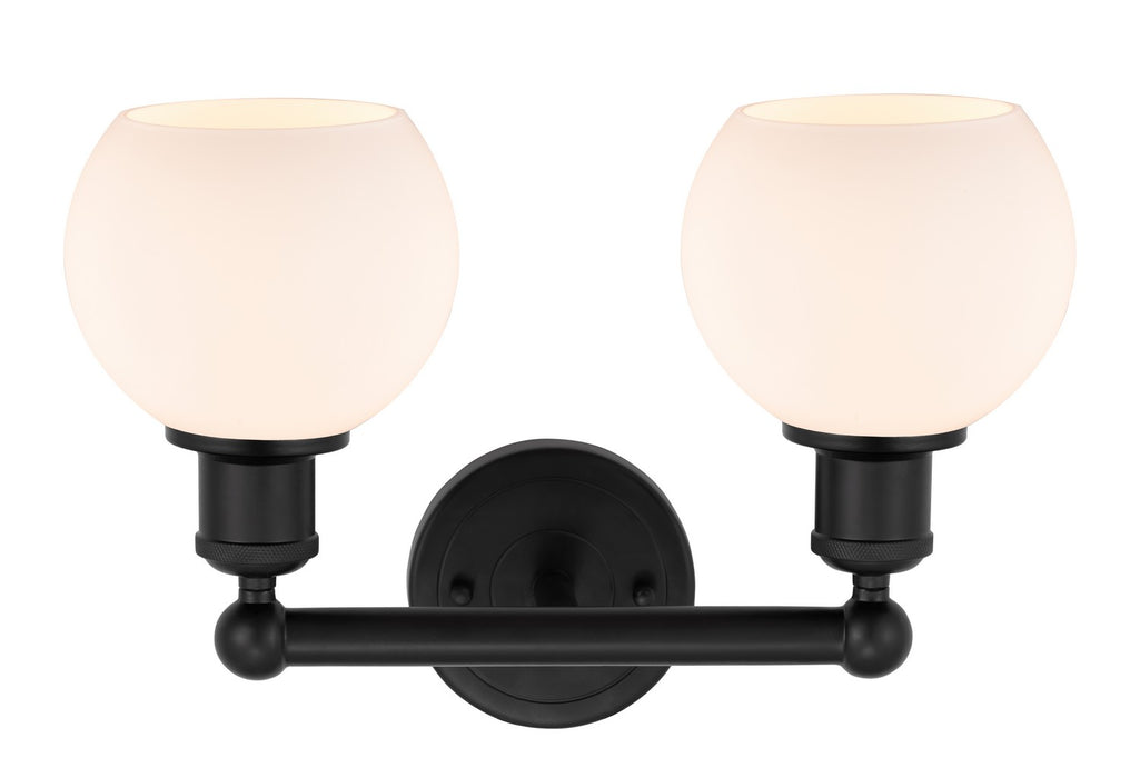 Innovations 616-2W-BK-G121-6 Two Light Bath Vanity, Matte Black