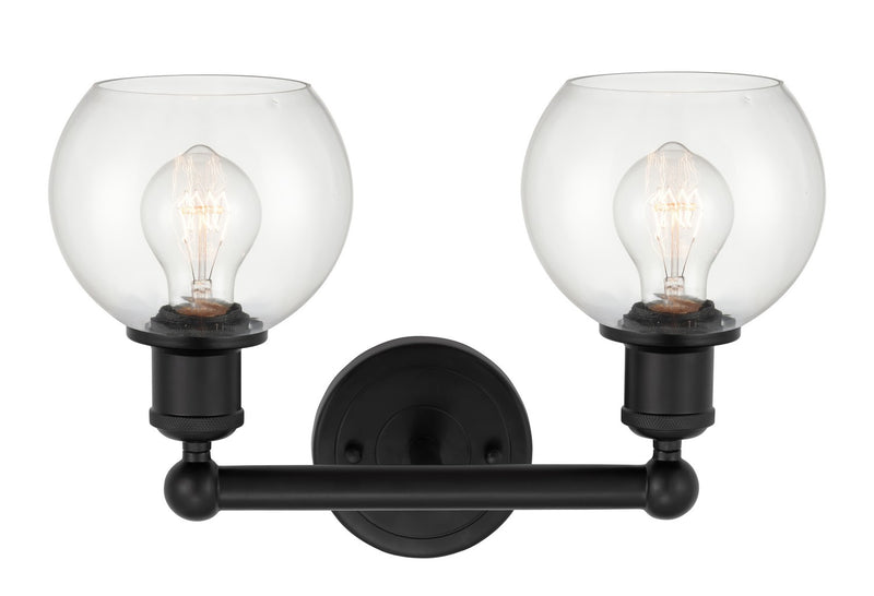 Innovations 616-2W-BK-G122-6 Two Light Bath Vanity, Matte Black
