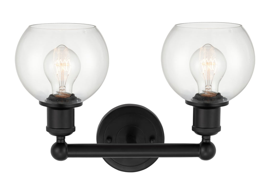 Innovations 616-2W-BK-G122-6 Two Light Bath Vanity, Matte Black