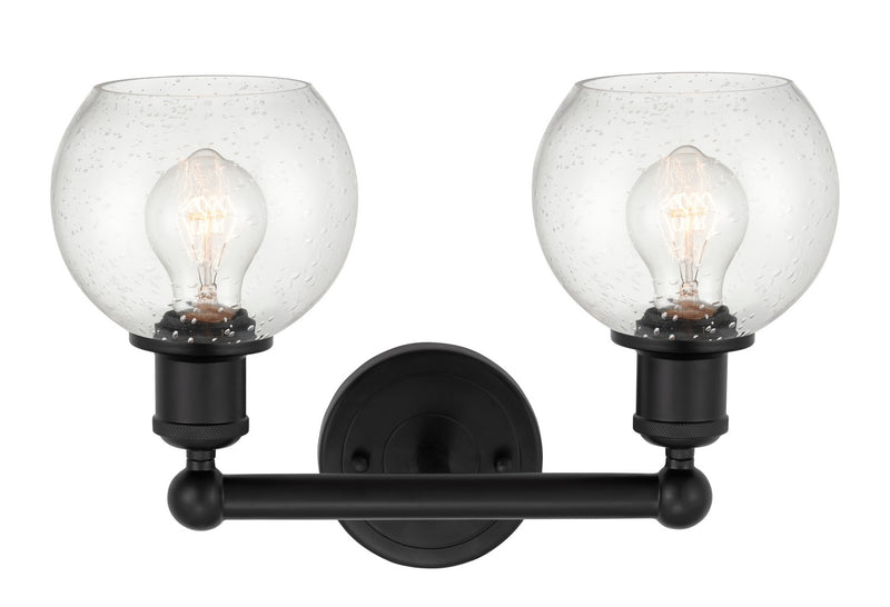 Innovations 616-2W-BK-G124-6 Two Light Bath Vanity, Matte Black
