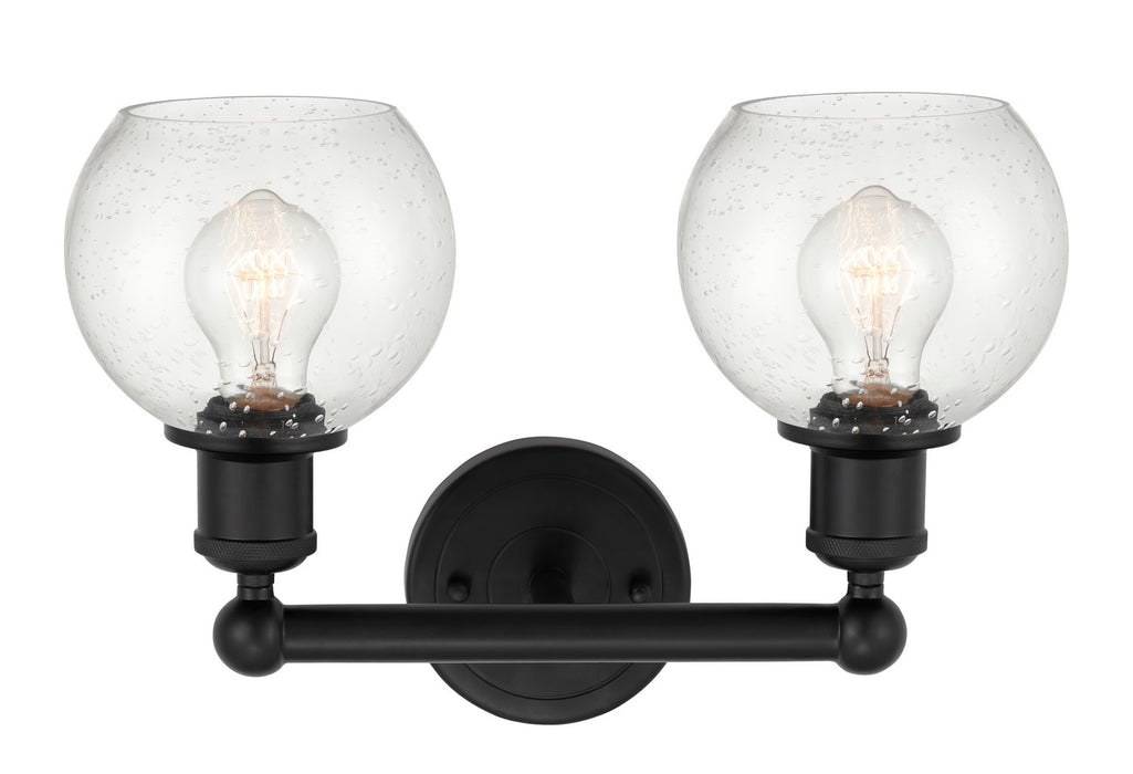 Innovations 616-2W-BK-G124-6 Two Light Bath Vanity, Matte Black