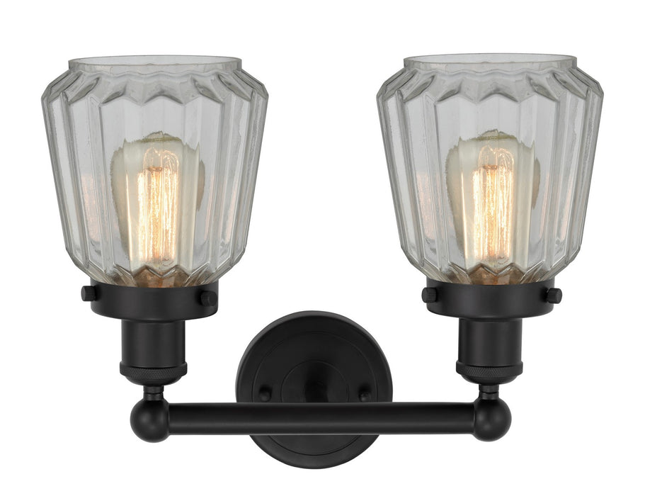 Innovations 616-2W-BK-G142 Two Light Bath Vanity, Matte Black