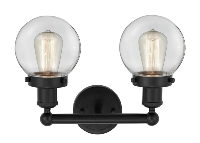 Innovations 616-2W-BK-G202-6 Two Light Bath Vanity, Matte Black