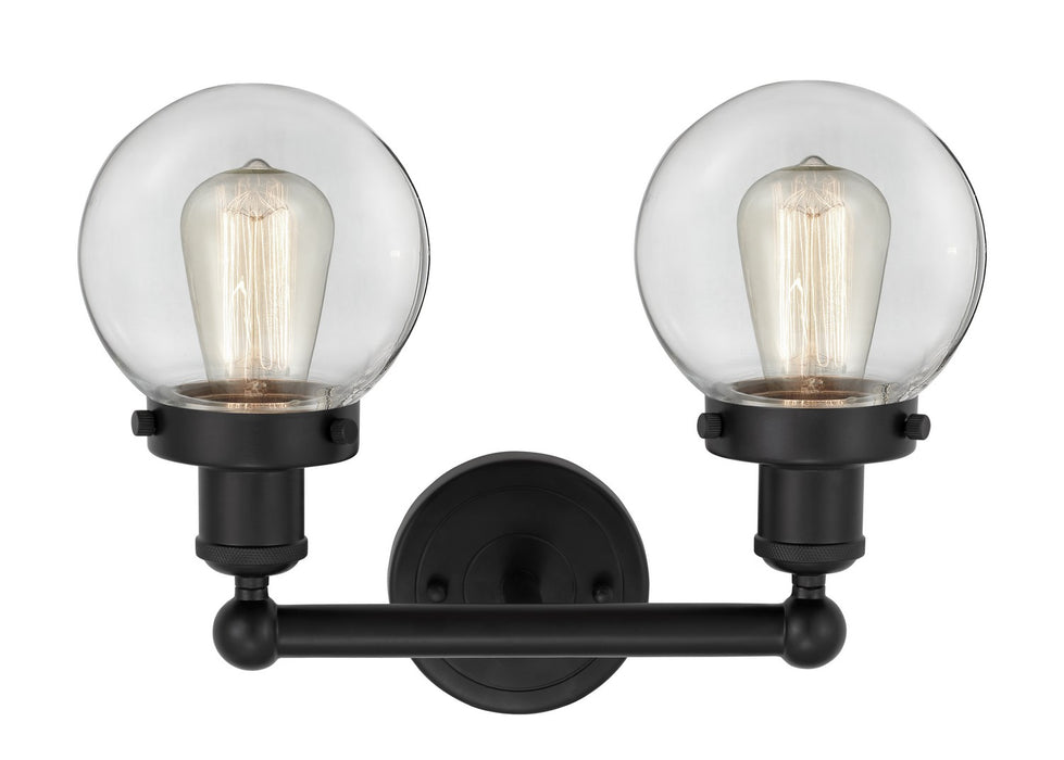 Innovations 616-2W-BK-G202-6 Two Light Bath Vanity, Matte Black