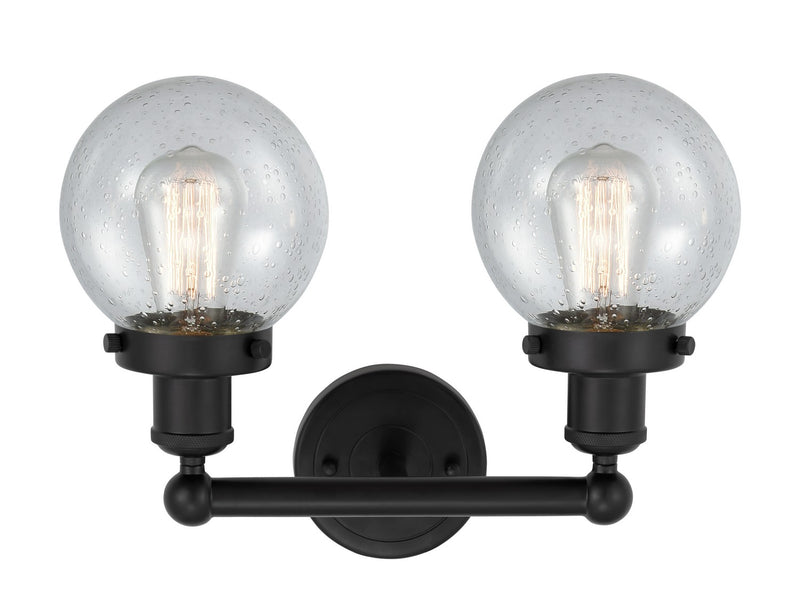 Innovations 616-2W-BK-G204-6 Two Light Bath Vanity, Matte Black