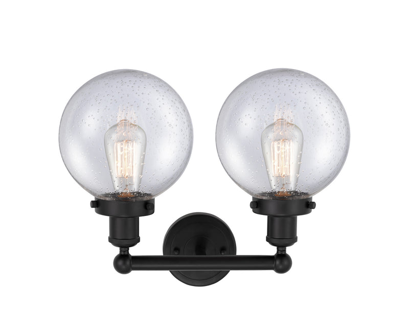 Innovations 616-2W-BK-G204-8 Two Light Bath Vanity, Matte Black