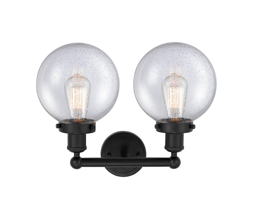 Innovations 616-2W-BK-G204-8 Two Light Bath Vanity, Matte Black