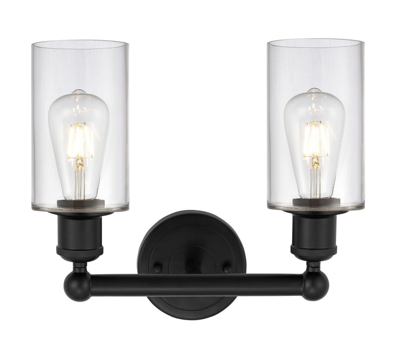 Innovations 616-2W-BK-G802 Two Light Bath Vanity, Matte Black