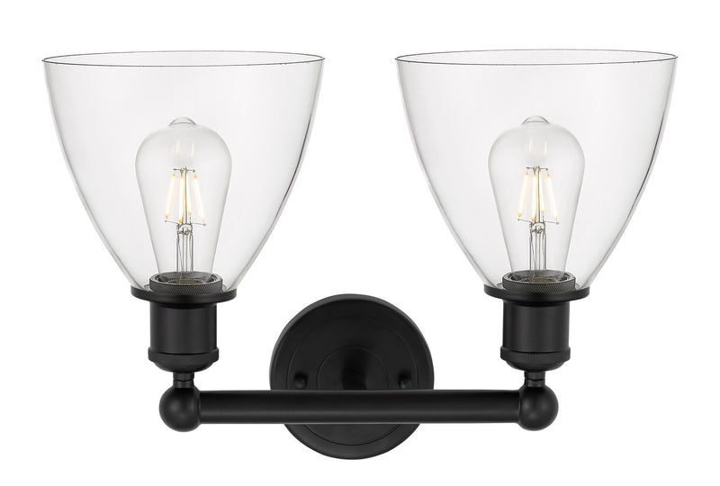 Innovations 616-2W-BK-GBD-752 Two Light Bath Vanity, Matte Black