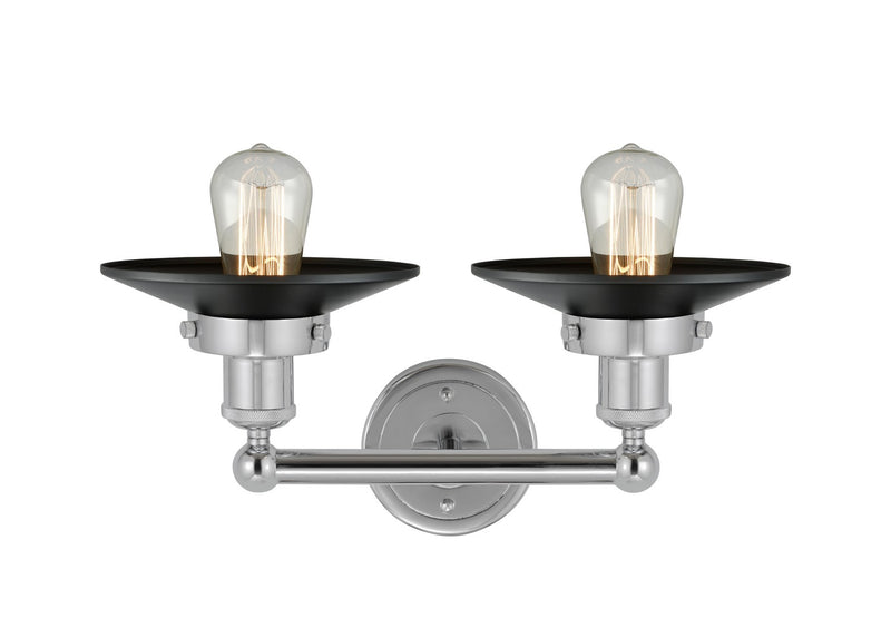 Innovations 616-2W-PC-M6-BK Two Light Bath Vanity, Polished Chrome