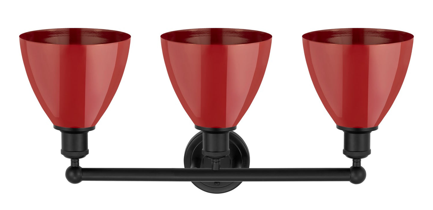 Innovations 616-3W-BK-MBD-75-RD Three Light Bath Vanity, Matte Black