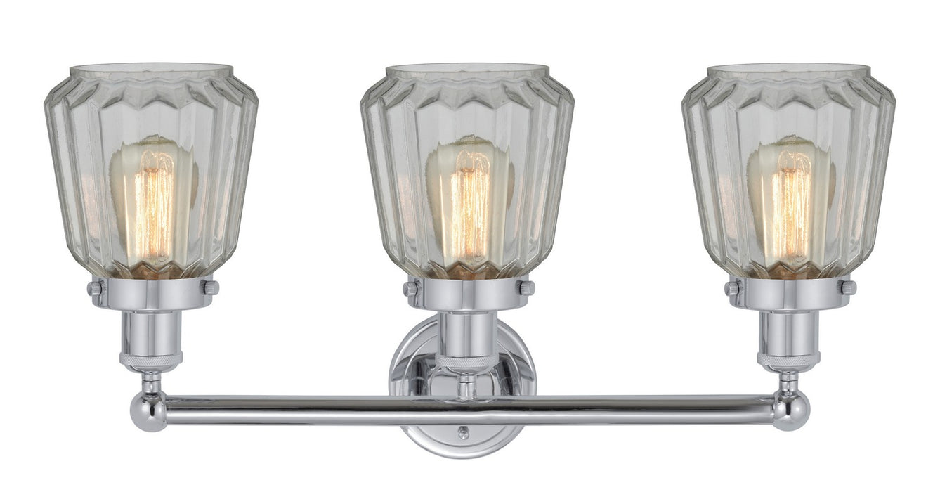 Innovations 616-3W-PC-G142 Three Light Bath Vanity, Polished Chrome