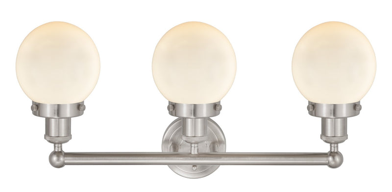 Innovations 616-3W-SN-G201-6 Three Light Bath Vanity, Brushed Satin Nickel