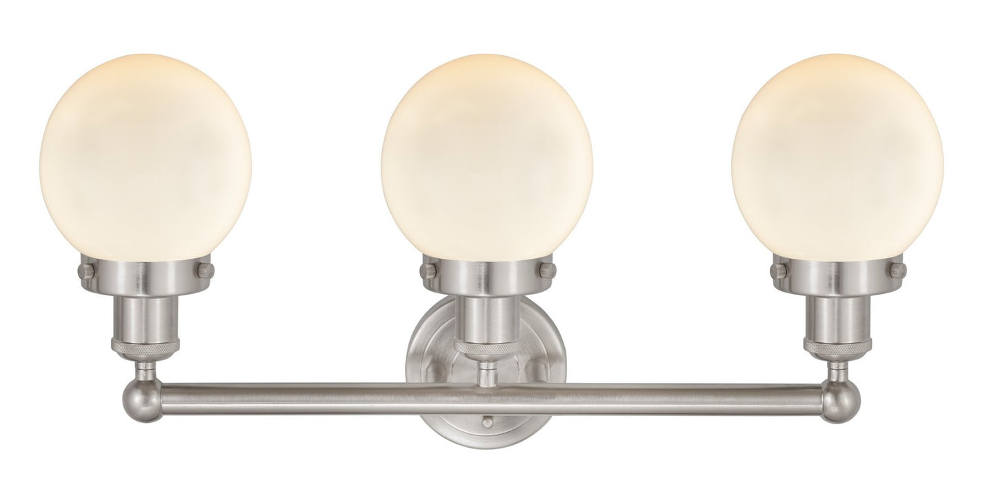 Innovations 616-3W-SN-G201-6 Three Light Bath Vanity, Brushed Satin Nickel