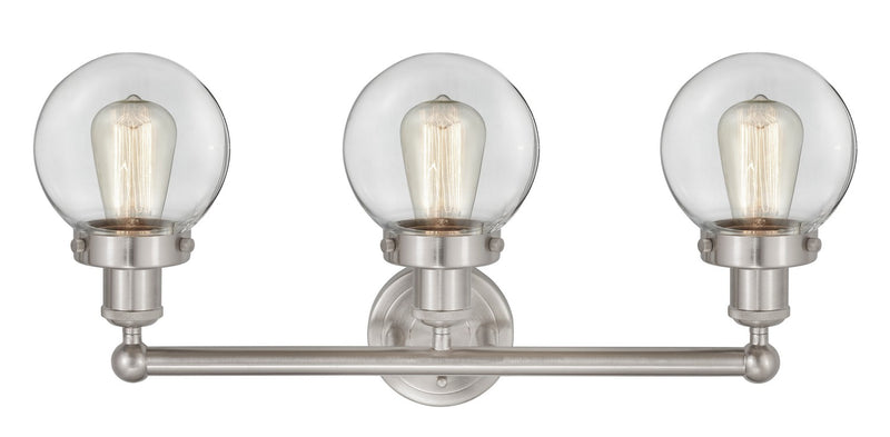 Innovations 616-3W-SN-G202-6 Three Light Bath Vanity, Brushed Satin Nickel