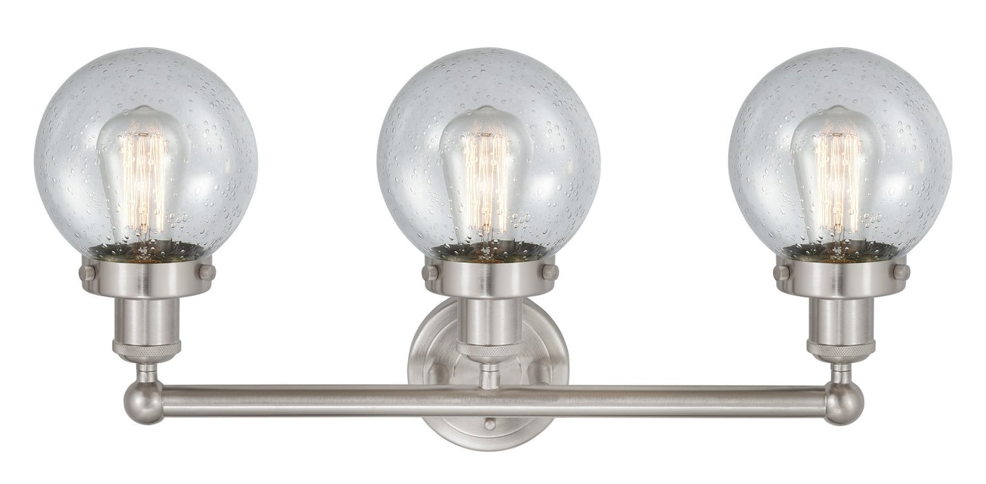 Innovations 616-3W-SN-G204-6 Three Light Bath Vanity, Brushed Satin Nickel