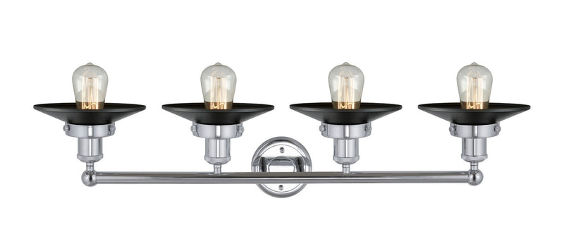 Innovations 616-4W-PC-M6-BK Four Light Bath Vanity, Polished Chrome