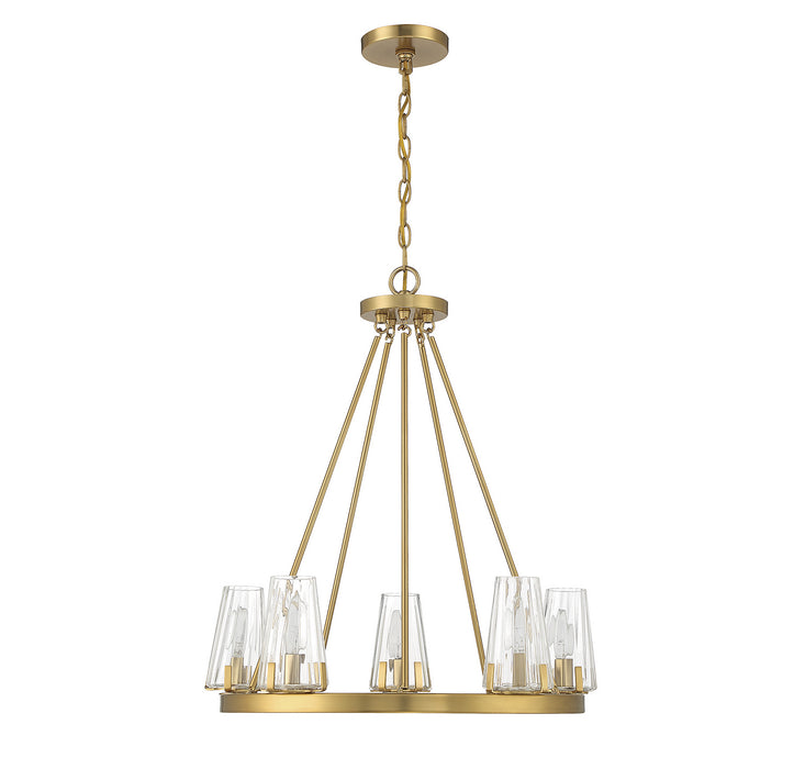 Lighting One E V6-L1-2320-5-322 Five Light Chandelier, Warm Brass