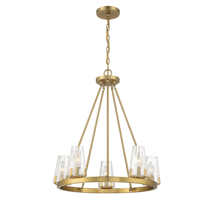 Lighting One E V6-L1-2320-5-322 Five Light Chandelier, Warm Brass