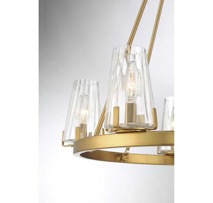 Lighting One E V6-L1-2320-5-322 Five Light Chandelier, Warm Brass
