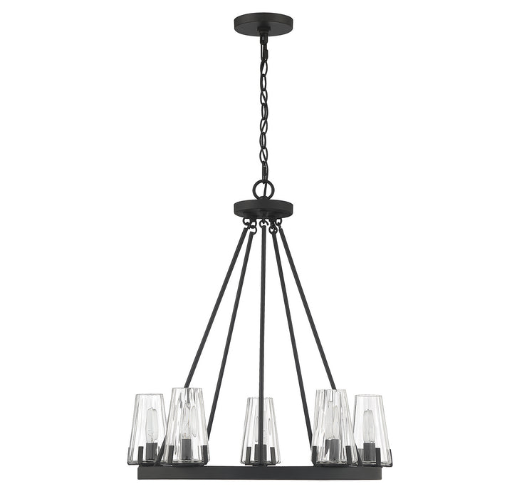 Lighting One E V6-L1-2320-5-89 Five Light Chandelier, Matte Black