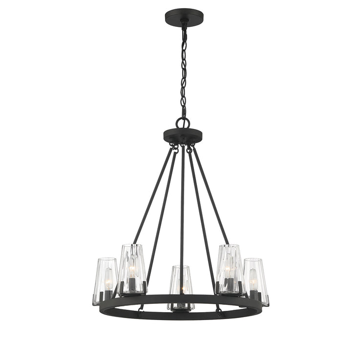 Lighting One E V6-L1-2320-5-89 Five Light Chandelier, Matte Black