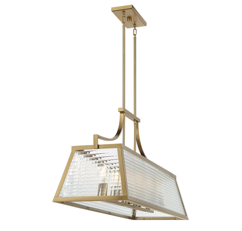 Lighting One E V6-L1-6841-5-322 Five Light Linear Chandelier, Warm Brass