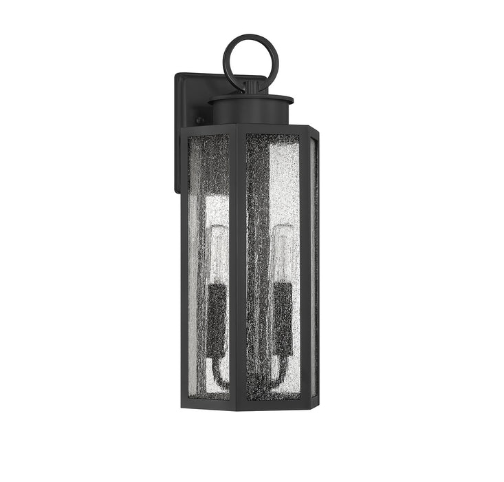 Lighting One E V6-L5-5102-BK Two Light Outdoor Wall Lantern, Black