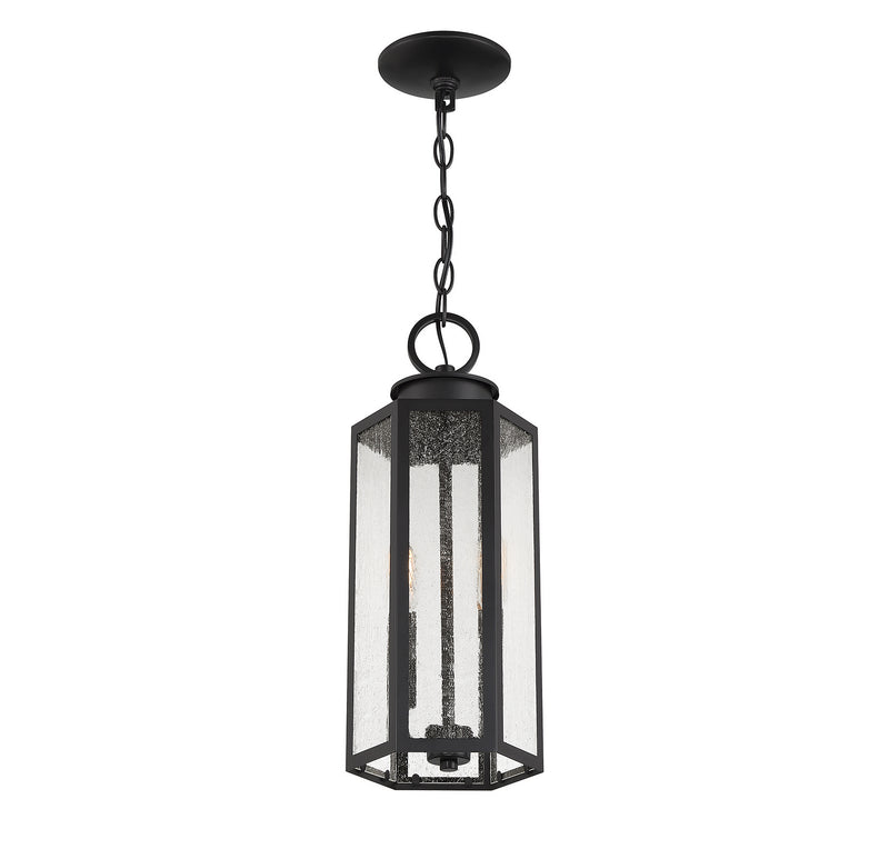 Lighting One E V6-L5-5103-BK Two Light Outdoor Hanging Lantern, Black