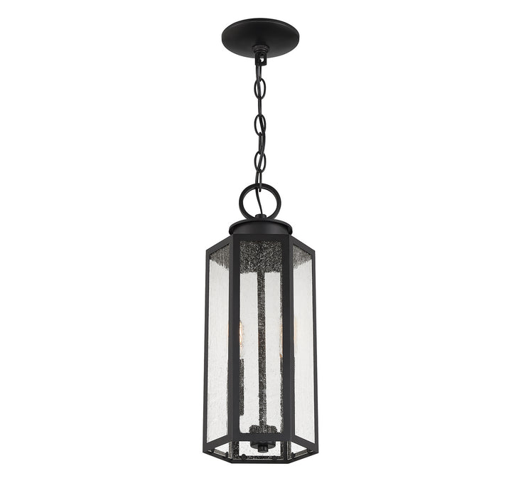 Lighting One E V6-L5-5103-BK Two Light Outdoor Hanging Lantern, Black