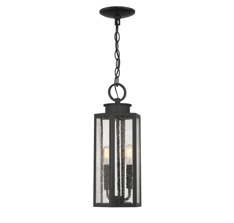 Lighting One E V6-L5-5103-BK Two Light Outdoor Hanging Lantern, Black