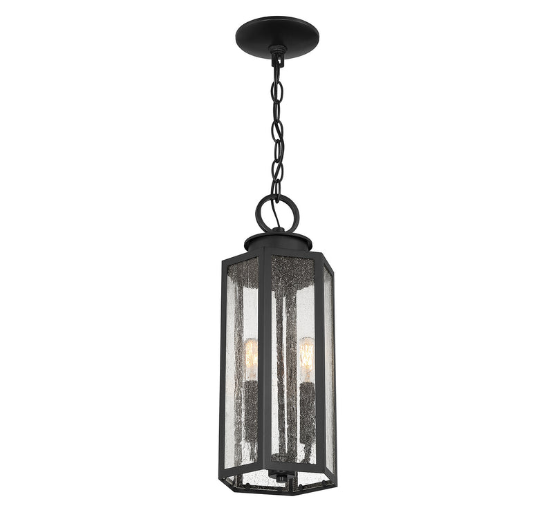 Lighting One E V6-L5-5103-BK Two Light Outdoor Hanging Lantern, Black