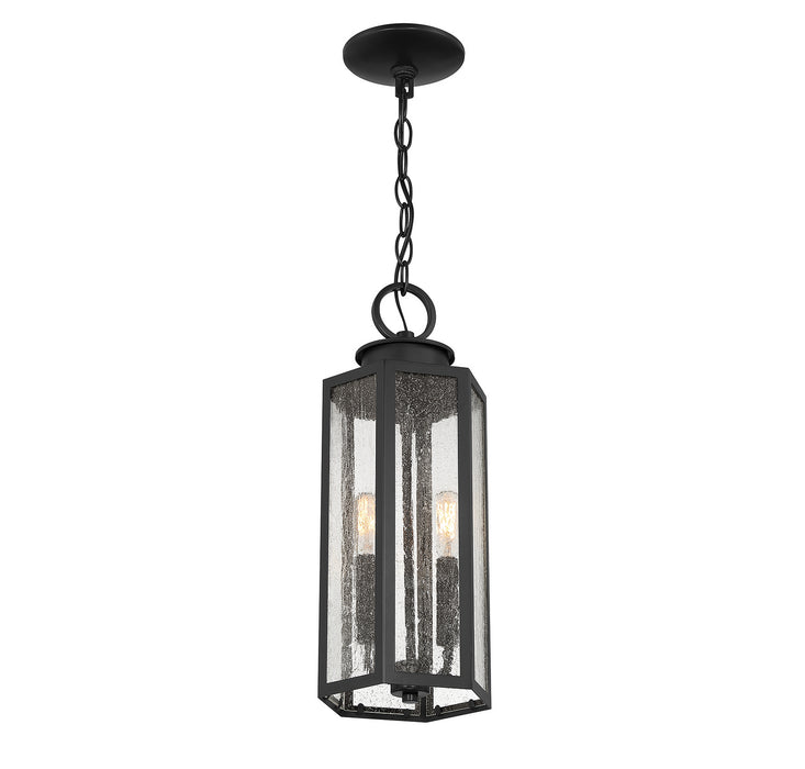 Lighting One E V6-L5-5103-BK Two Light Outdoor Hanging Lantern, Black