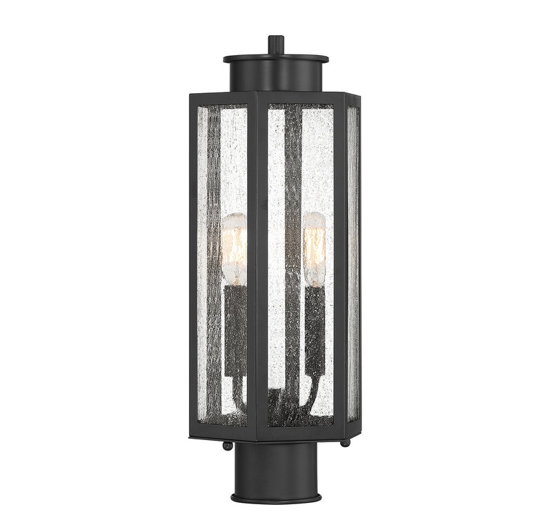 Lighting One E V6-L5-5104-BK Two Light Outdoor Post Lantern, Black