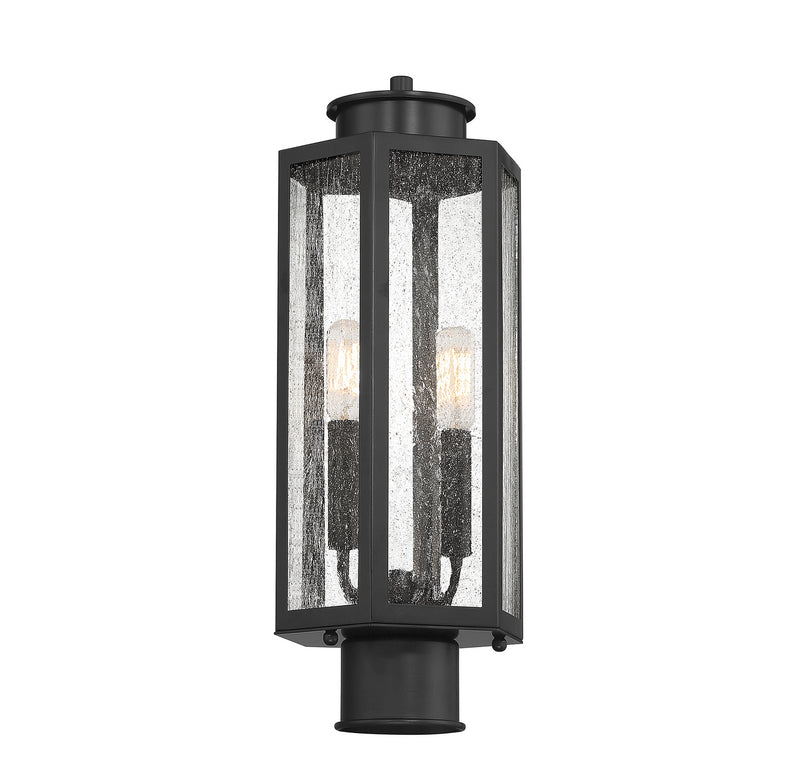 Lighting One E V6-L5-5104-BK Two Light Outdoor Post Lantern, Black
