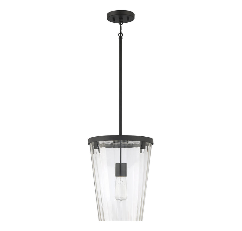 Lighting One E V6-L7-2322-1-89 One Light Pendant, Matte Black