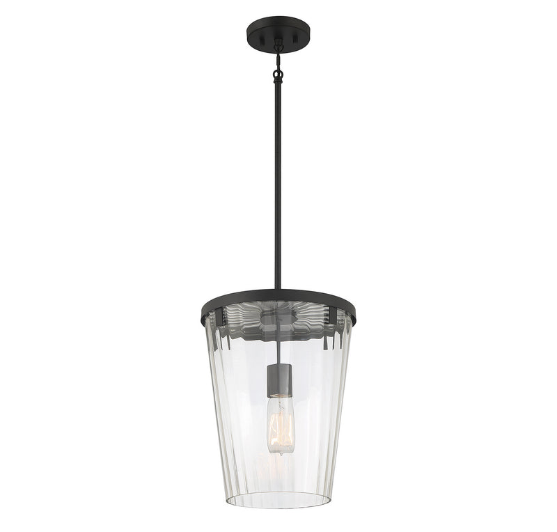 Lighting One E V6-L7-2322-1-89 One Light Pendant, Matte Black