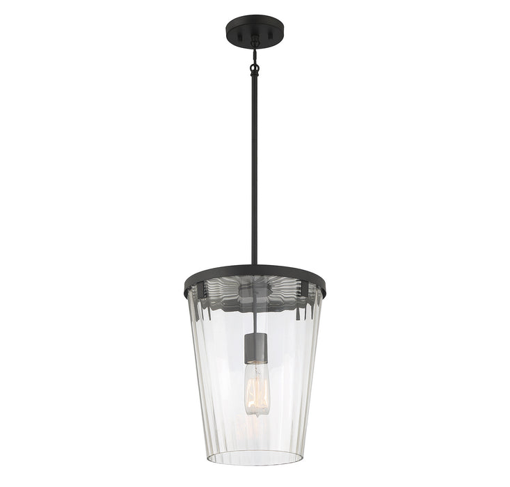 Lighting One E V6-L7-2322-1-89 One Light Pendant, Matte Black