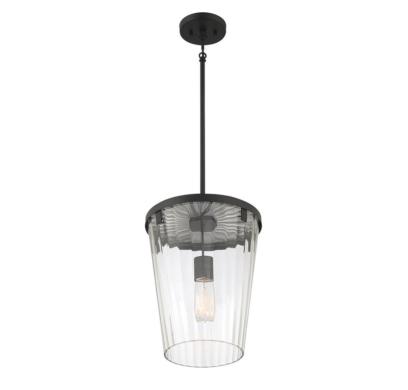 Lighting One E V6-L7-2322-1-89 One Light Pendant, Matte Black