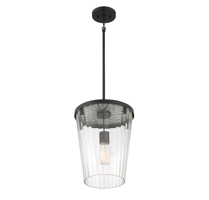 Lighting One E V6-L7-2322-1-89 One Light Pendant, Matte Black