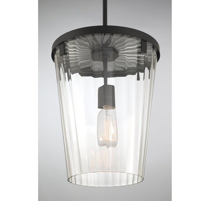 Lighting One E V6-L7-2322-1-89 One Light Pendant, Matte Black